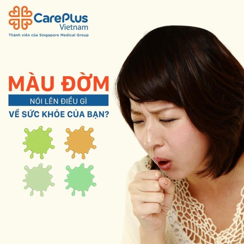 Hình ảnh biểu hiện ngứa họng ho có đờm và các màu sắc đờm khác nhau